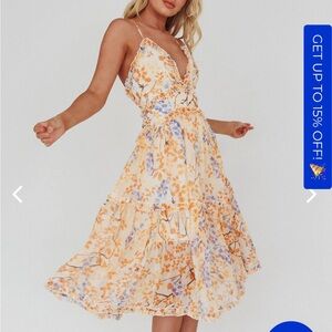 Selfie Leslie Angel Biba Orange Floral Midi Dress